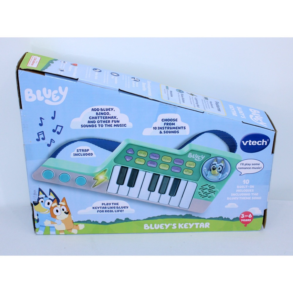 VTech Bluey's Keytar Musical Toy Keyboard with Sounds and Strap Ages 3-6 NEW - Picture 2 of 3